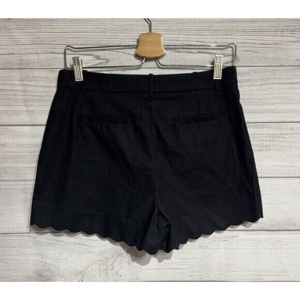 J. Crew Shorts Womens 4 Black  Cotton Scalloped Hem NEW